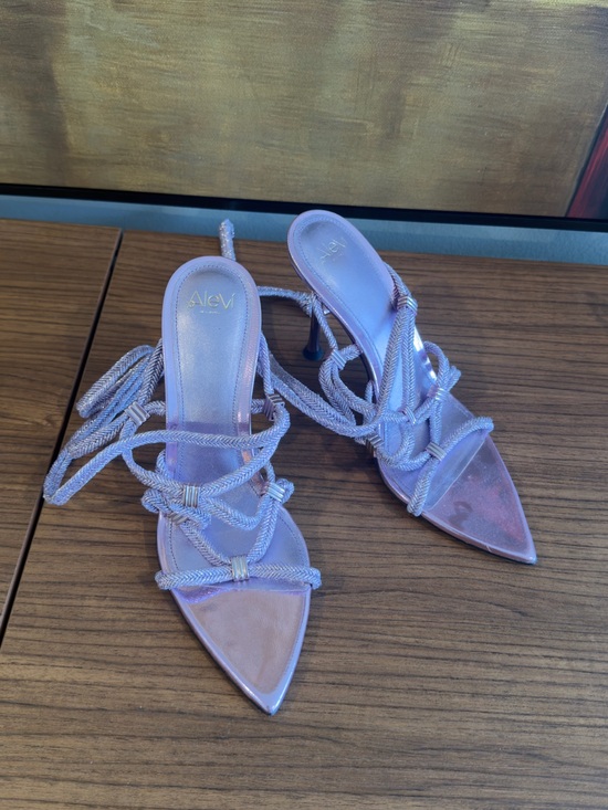 alevi milano Shoes - Lavender Braided Strap Pointed-Toe Heels